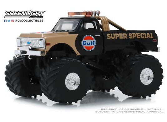 1971 シボレー K-10 モンスタードラック ガルフ石油 ブラック/ゴールド / Greenlight 1/43 ミニカー
