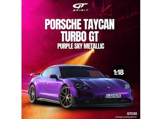 2023 ポルシェ タイカン ターボ GT パープルスカイメタリック レジンモデル / GT SPIRIT 1/18 ミニカー