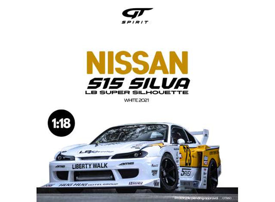 2021 日産 S15 シルビア LB スーパーシルエット ホワイト レジンシリーズ / GT SPIRIT 1/18 ミニカー
