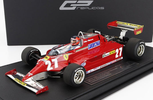 【予約】Ferrariフェラーリ F1 126CK N27 優勝 モナコGP フィギュア付 1981 G.VilleneuveG.ヴィルヌーヴ レッドシルバー / GP-REPLICAS 1/18 ミニカー