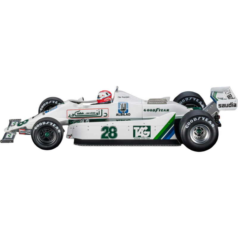 ギャラリービューアに画像をロードする, Williamsウィリアムズ F1 FW07 Ford #28 Winner British GP 1979 With Pilot Figure Clay Regazzoni ホワイトグリーン / GP Replicas 1/18 ミニカー
