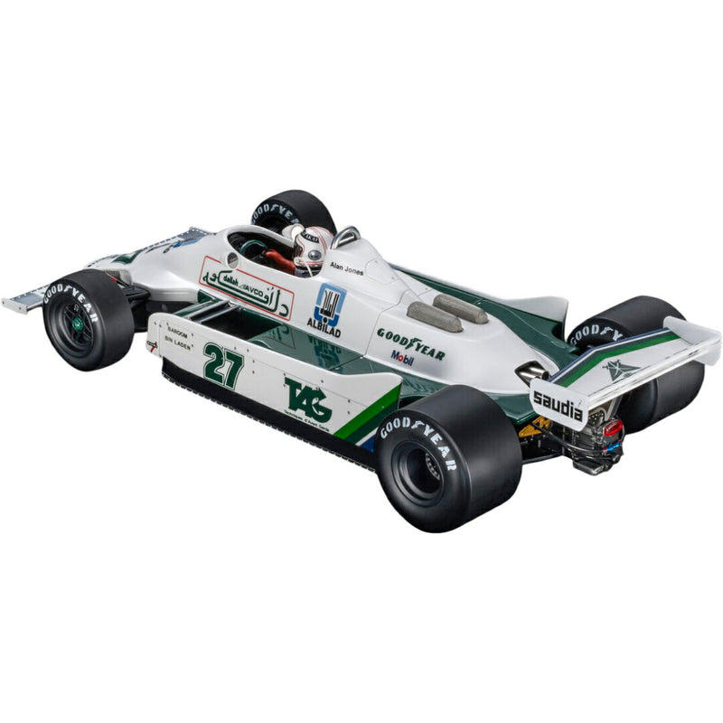 ギャラリービューアに画像をロードする, Williamsウィリアムズ F1 FW07 Ford #27 Winner Dutch GP 1979 With Pilot Figure Alan Jones ホワイト / GP Replicas 1/18 ミニカー
