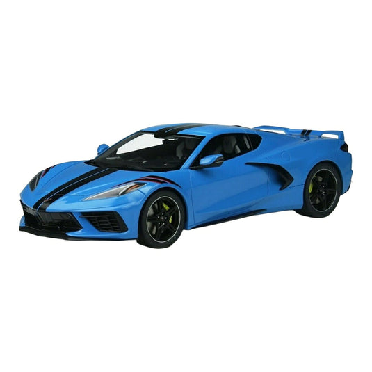 Chevroletシボレー Corvetteコルベット C8 ラピッドブルー / GT SPIRIT 1/18 ミニカー
