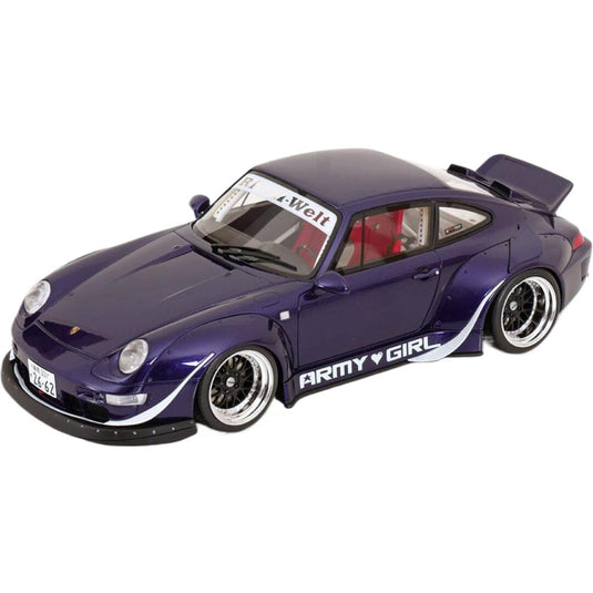 Porscheポルシェ 911 (993) RWB Army Girlアーミーガール 2015 purplemetallicパープルメタリック 限定999pcs / GT SPIRIT 1/18 ミニカー