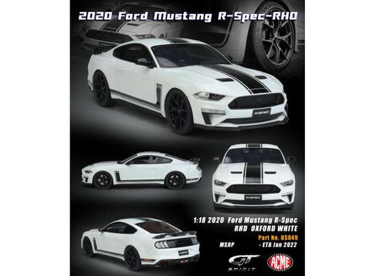 2020 フォード マスタング R-Spec 右ハンドル オックスフォードホワイト/ GT Spirit  1/18 ミニカー