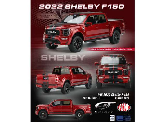 2022 シェルビー フォード F-150 ピックアップ レッド with ブラックストライプ/ GT Spirit  1/18 ミニカー