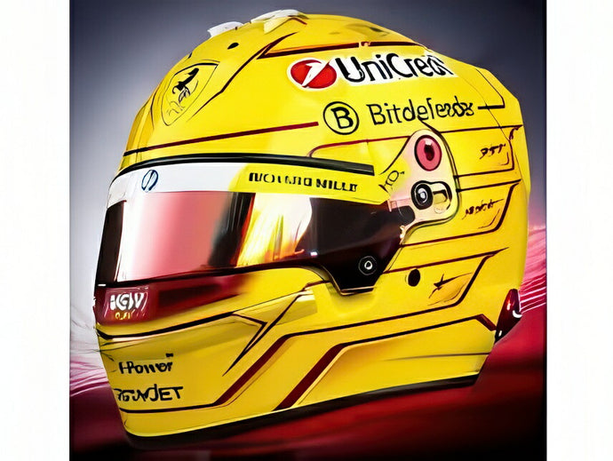 【予約】12月以降発売予定BELL HELMET F1 ルイス ハミルトン FERRARI HP チーム 2025シーズン イエロー ヘルメット/ MINI HELMET 1/2 ミニカー