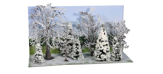 HOゲージ 鉄道模型 Heki 冬の森 樹木とモミの木 10本 Winter forest