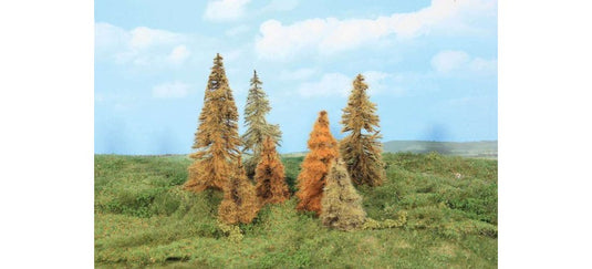 HOゲージ/TTゲージ/Nゲージ 鉄道模型 Heki ヘキ カラマツ 秋色 7本セット 7-11cm Larches autumnal