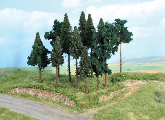 HOゲージ 鉄道模型 Heki ヘキ 針葉樹 14本セット 10-17cm Coniferous forest