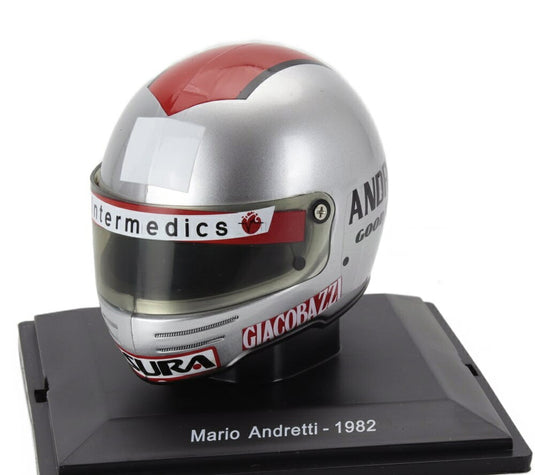 Helmetヘルメット F1 マリオアンドレッティ 126 C2 チーム Ferrariフェラーリ 1982 シルバー レッド SPARK-EDITION-CASCHI-DEI-PILOTI-FERRARI-COLLECTION / EDICOLA 1/