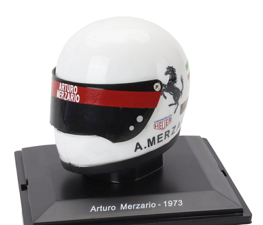 Helmetヘルメット F1 アルトゥーロメルツァリオ 312 B3 チーム Ferrariフェラーリ 1973 ホワイト SPARK-EDITION-CASCHI-DEI-PILOTI-FERRARI-COLLECTION / EDICOLA 1/5