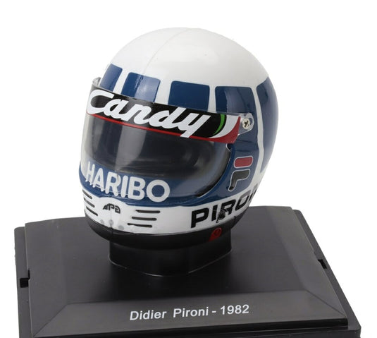 Helmetヘルメット F1 ディディエピローニ 126 C2 チーム Ferrariフェラーリ 1982 ホワイト ブルー SPARK-EDITION-CASCHI-DEI-PILOTI-FERRARI-COLLECTION / EDICOLA 1/5
