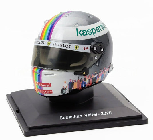 Ferrariフェラーリ ヘルメット F1 セバスチャン ベッテル SF1000 トルコGP 3位 2020 ブラック ホワイト SPARK-EDITION-CASCHI-DEI-PILOTI-FERRARI-COLLECTION / EDICOLA 1