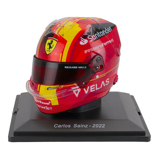 Ferrariフェラーリ SF-25 ヘルメット Carlos Sainz 2022 スペインGP レッド イエロー ブラック Ferrariコレクション / EDICOLA 1/5 ミニカー