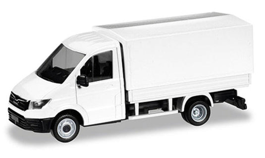 MANマン TGE フラットベッド ホワイト トラック 働く車 模型 / Herpa 1/87 ミニカー 模型