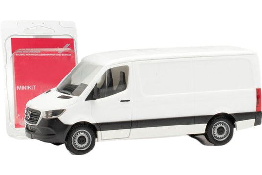 ミニキット Mercedes Benz Sprinter 18 ボックス フラットルーフ ホワイト / Herpa 1/87 ミニカー 模型