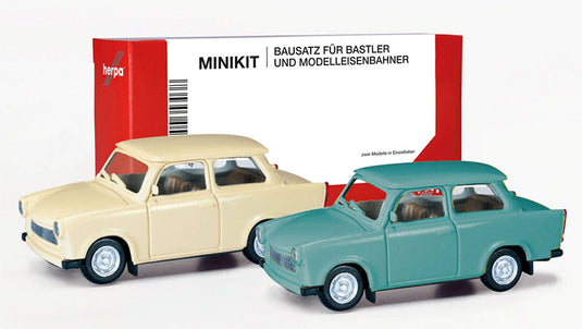 Trabantトラバント 601 セダン 2台セット 旧車 模型 ダイキャスト / Herpa 1/87 ミニカー 模型