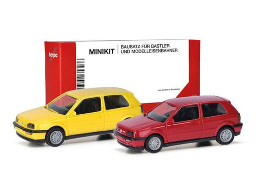 フォルクスワーゲン ゴルフ III VR6 2台セット レッド/イエロー ヘルパ / Herpa 1/87 ミニカー