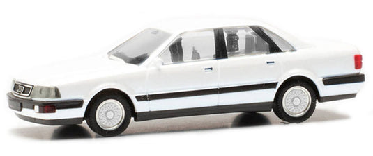 Audiアウディ V8 BBSリム ホワイト セダン 模型 ダイキャスト モデル / Herpa 1/87 ミニカー 模型