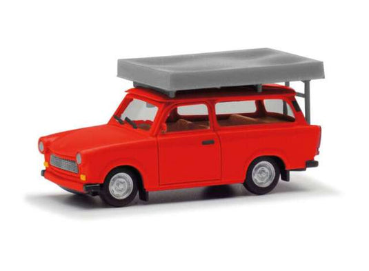 トラバント 601 S ユニバーサル ルーフテント付 レッド ヘルパ 1/87 / Herpa 1/87 ミニカー