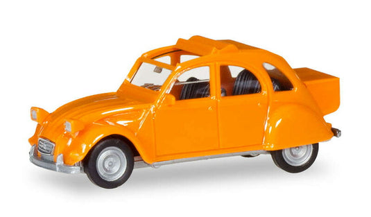 Citroenシトロエン 2CV オレンジ 模型 ダイキャスト モデル / Herpa 1/87 ミニカー 模型