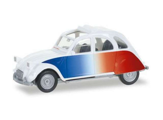 シトロエン 2CV ココリコ ホワイト/ブルー/レッド 2CV ヘルパ 1/87 / Herpa 1/87 ミニカー