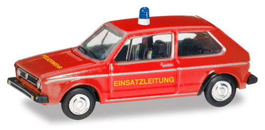 Volkswagenフォルクスワーゲン ゴルフ 消防署 働く車 緊急車両 模型 ダイキャスト モデル / Herpa 1/120 ミニカー 模型