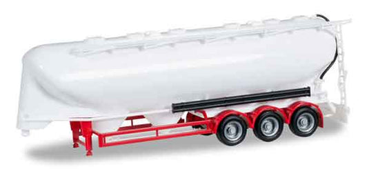 バルクタンクトレーラー ホワイト 運搬車 荷台 働く車 模型 ダイキャスト モデル / Herpa 1/87 ミニカー 模型