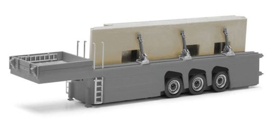 コンクリートパーツ トレーラー 建設資材 運搬 模型 ダイキャスト モデル / Herpa 1/87 建設機械模型
