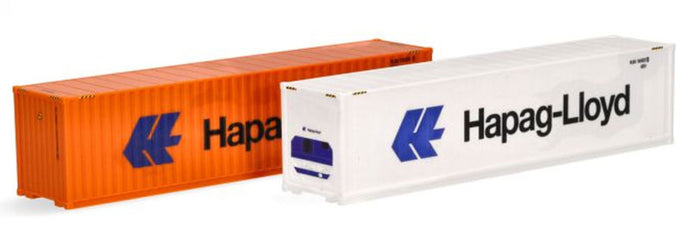 Hapag Llyod 40フィート コンテナ 2個セット ハイクオリティプラスチック / Herpa 1/87 建設機械模型 工事車両