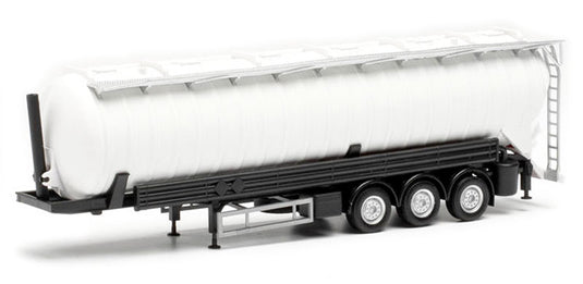 サクションサイロトレーラー 3軸 ホワイト 運搬車 荷台 働く車 模型 ダイキャスト / Herpa 1/87 ミニカー 模型