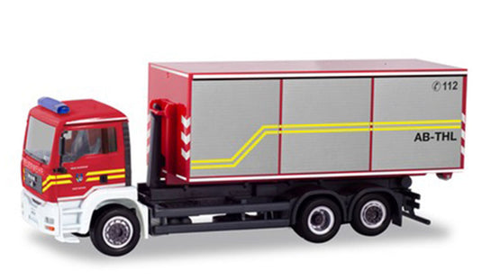 MANマン TGA ロールオフダンプ 消防署 働く車 消防車両 模型 ダイキャスト モデル / Herpa 1/87 ミニカー 模型