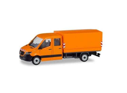メルセデスベンツ スプリンター 18 ダブルキャブ オレンジ 働く車 ヘルパ / Herpa 1/87 ミニカー