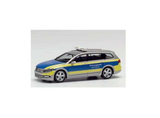 フォルクスワーゲン パサート ヴァリアント 働く車 ブルー/イエロー ヘルパ / Herpa 1/87 ミニカー
