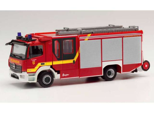Mercedes Benz Atego Z-Cab HLF 20 Feuerwehr Dinklage レッドミニカー/ Herpa1/87