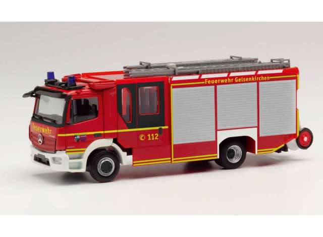 Mercedes Benz Atego Z-Cab HLF 20 消防隊ゲルゼンキルヘン レッド/Herpa 1/87ミニカー