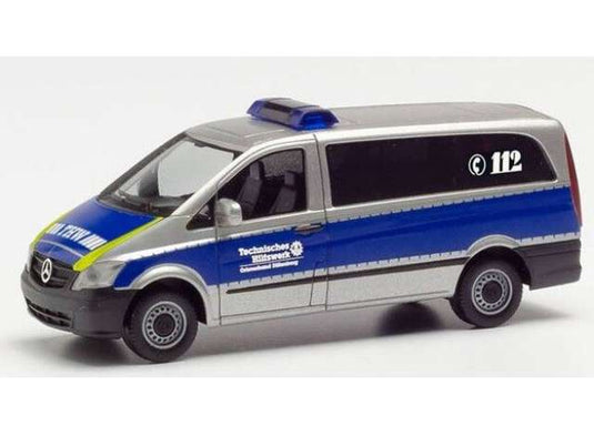 メルセデスベンツ ヴィト THW ディレンブルク シルバー/ブルー 働く車 / Herpa 1/87 ミニカー
