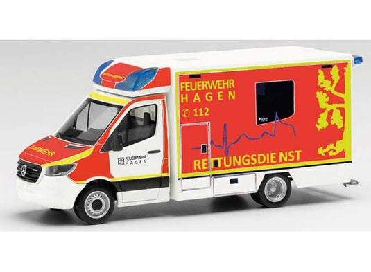 Mercedes Benz スプリンター ファールテク 消防署ハーゲン ホワイトレッドイエロー/Herpa 1/87ミニカー