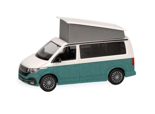 フォルクスワーゲン T6.1 カリフォルニア グリーン/ホワイト ワーゲンバス / Herpa 1/87 ミニカー