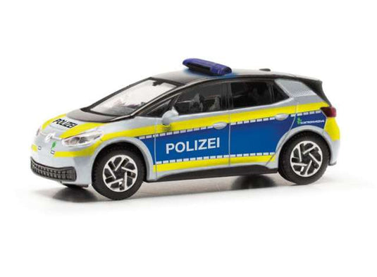 フォルクスワーゲン ID.3 ハンブルク警察 警察車両 ヘルパ 1/87 働く車 / Herpa 1/87 ミニカー