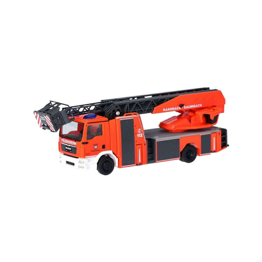 Feuerwehr Ransbach Baumach MAN TGM ターンテーブルラダー / Herpa 1/87 建設機械模型 工事車両