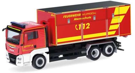 MAN TGX XL E6C 消防署 アームロール車 ヴッパータール消防署 消防車 / Herpa 1/87 ミニカー