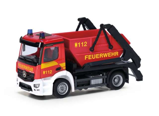 Mercedes BenzActros S AK12 Fire Department レッド/イエロー/ Herpa  1/87 ミニカー