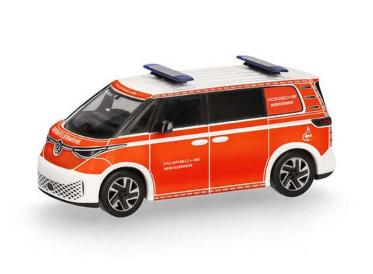 Volkswagen ID. Buzz Werk Fire Department Porsche レッド/ホワイト/ Herpa  1/87 ミニカー