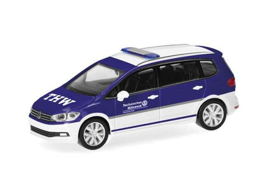 フォルクスワーゲン トゥーラン ドイツ技術支援隊 THW フュルト ブルー / Herpa 1/87 ミニカー