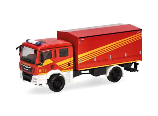 MAN TGM MzGW レッド/イエロー 働く車 ミニカー ヘルパ 1/87 / Herpa 1/87 ミニカー