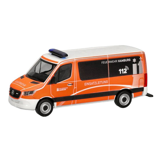 ハンブルク消防署 メルセデス・ベンツ スプリンター 18 バス フラットルーフ 指揮車 消防車 / Herpa 1/87 ミニカー