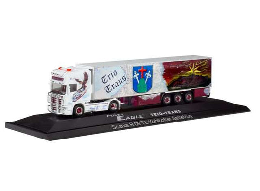 Scania R TL クールコファー セミトレーラー トリオトランス パワーイーグル ホワイト/Herpa 1/87ミニカー