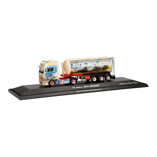 70 Jahre Silo Melmer MAN TGX GX サイロセミトレーラー / Herpa 1/87 トラック模型